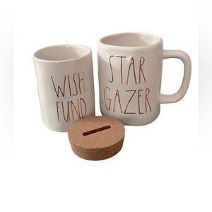 Rae Dunn by Magenta Star Gazer Mug and Wish Fund Coin Bank Set